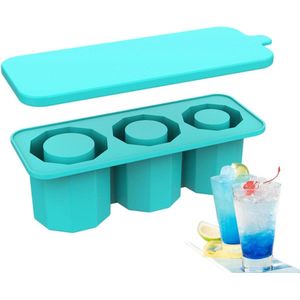 Silicone Holder with Lid Mold - Ice Tray Molds for Chilling Cocktails and Whiskey - Coffee Ice Mold for Making 3 Hollows .