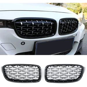 GESCHIKT VOOR BMW 3 SERIE F30 F31 SPORT GRILL DIAMANT GLANZEND ZWART