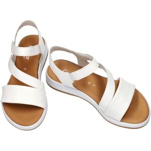 Gabor - Schoenen - Dames - Wit - Leren Sandalen - Extra Breedte G - Verstelbare Bandjes