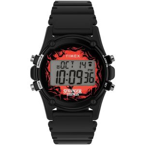 Timex Stranger Things Atlantis TW2V51000 Horloge - Kunststof - Zwart - Ø 38 mm