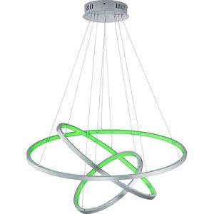 LED Hanglamp WiZ - Smart LED - Hangverlichting - Torna Noraan - 80W - Aanpasbare Kleur - RGBW - Rond - Mat Nikkel - Aluminium