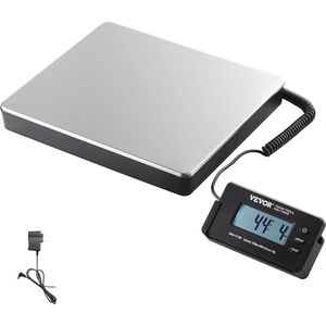 Comfort Living - Platformweegschaal - 150g-200kg - Pakketweegschaal - 50g Nauwkeurigheid - Digitale weegschaal - kg/lbs/lbs:oz - Telweegschaal - 30x26x4,5cm - ABS RVS - Tarrafuncties AC/DC-power - Industriële weegschaal - Postweegschaal - Weegschaal