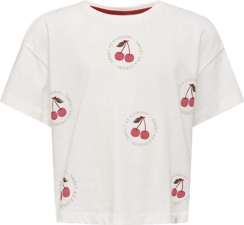 ONLY KOGCHARLOTTE LIFE SS LOOSE BOX CS JRS Meisjes T-shirt - Cloud Dancer Fruit