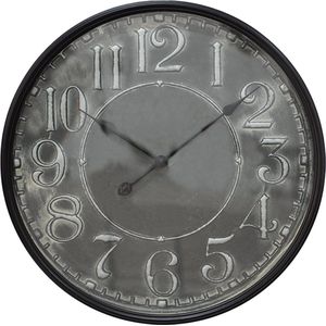 Clayre & Eef Wandklok Ø 60 cm Grijs IJzer