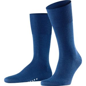 FALKE Airport warme ademende merinowol katoen sokken heren blauw - Matt 49-50