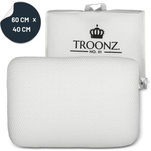 Troonz Sleepwave One - Hoogwaardig Traagschuim- Medium Slaapcomfort- Ergonomisch- Nekklachten-Wasbare tijk -60x70cm