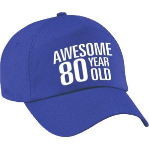 Awesome 80 year old verjaardag pet / cap blauw voor dames en heren - baseball cap - verjaardags cadeau - petten / caps