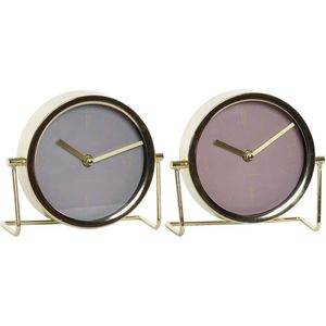 Bordsklocka DKD Home Decor Gouden Kristal Ijzer (2 pcs) (18 x 6.5 x 16 cm)