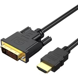 Qost - HDMI naar DVI kabel - 1,8 meter - HDMI Connector to DVI Connector 24+1 - Zwart - 1080p Full HD - HDTV - 1920x1080 - Gold Plated Contacts - TV Projector PC