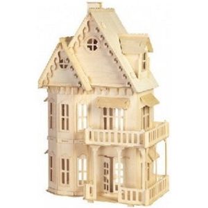 Miniatuur Bouwpakket Poppenhuis Gotisch Huis van hout- klein 1:36 in luxe verpakking