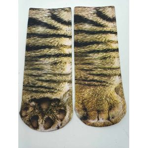 Dieren poten sokken - Sokken met dierenpoten motief - One size - Kat