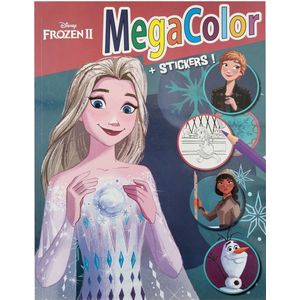 Disney Frozen 2 - Megacolor kleurboek met 1 stickervel - Elsa - Anna - Olaf - +/- 125 kleurplaten - knutselen - creatief - kado - prinsessen