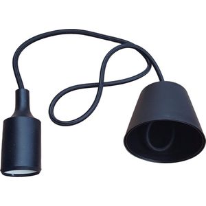LED lamp DIY - Pendel hanglamp - Strijkijzer snoer - E27 Siliconen fitting - Plafondlamp - Zwart