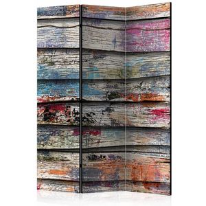 Vouwscherm / Kamerscherm - Hout van kleur 135x172cm , gemonteerd geleverd dubbelzijdig geprint
