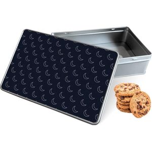 Koektrommel Maanpatroon Rechthoek - Bewaarblik 20x13x5 cm