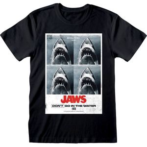 T-Shirt met Korte Mouwen Jaws Don´t Go In The Water Zwart Uniseks - XL