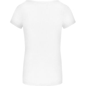 T-shirt Dames L Kariban Ronde hals Korte mouw White 95% Katoen, 5% Elasthan