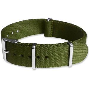 Seatbelt NATO Horlogeband Deluxe Nylon Strap Groen 22mm