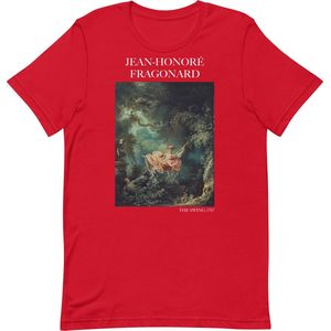 Jean-Honoré Fragonard 'De Schommel' (""The Swing"") Beroemd Schilderij T-Shirt | Unisex Klassiek Kunst T-shirt | Rood | XL