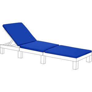 Tuinzonnebed, reservekussen voor Allibert Keter Daytona, rotan zonnebed, relaxstoel, tuinmeubelen, bekleding, waterdicht en licht, hypoallergene vezelgevuld (blauw)