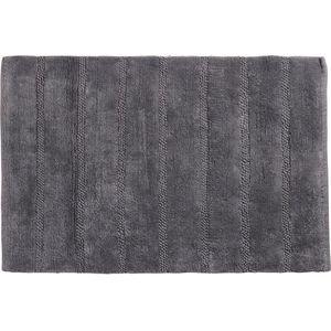 Differnz Stripes badmat geschikt voor vloerverwarming – 100% katoen – Grijs – 45 x 75 cm
