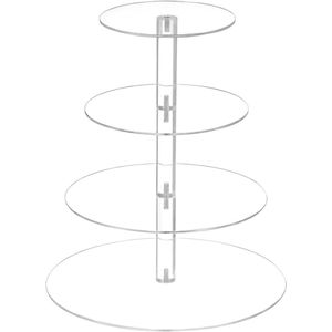 4 Etages Cupcakestandaard Acryl Cakestandaard Ronde Taarttoren Donutstandaard voor Bruiloft Verjaardag Feest