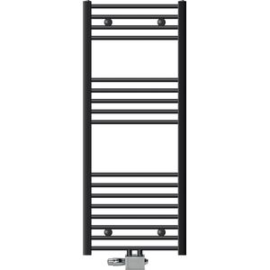 Badkamer radiator middenaansluiting 500x1200 mm antraciet recht met LuxeBath universele aansluitset