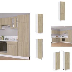 vidaXL Opbergkast Sonoma Eiken - 60 x 57 x 207 cm - 4 schappen - Keukenkast