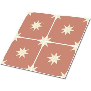 Tulup PVC Tegels - Sterren op Het Plein Vinyl Tegels - 30 cm x 30 cm - Oranje Zelfklevende Vinyltegels - 9 stuks - Zelfklevende PVC Tegels - Mozaïek Plaktegels - Vloer Tegels PVC - Plaktegels keuken en Badkamer
