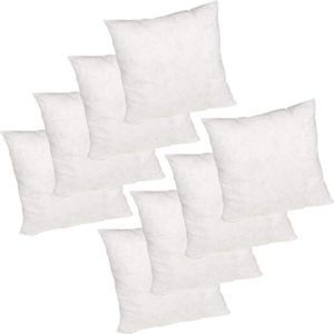 Kussens, set van 8 stuks, mensen met allergieën, wasbaar binnenkussen, vulkussen, sierkussen en relaxkussen met polyester kussenvulling, pluizig hoofdkussen, bankkussen, 40 x 40 cm