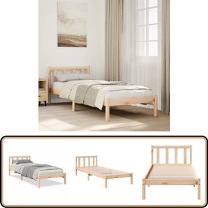 vidaXL Bedframe extra lang zonder matras massief grenenhout 90x210 cm