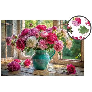 Milliwood - CB431 Houten Puzzel XXL Bloemenboeket in vaas | 3D Puzzels bouwpakket | Hobby Speelgoed voor kinderen & volwassenen | Wanddecoratie Woonkamer | 500 stukjes 51x34cm | In luxe geschenkdoos | Moederdag cadeau
