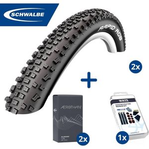 Fietsband - Schwalbe - Buiten- & binnenbanden (2x2 stuks) - Delta Cruiser Plus & SV17E - 28 inch x 1.40 - 2.00 - 40 mm - Met plaksetje