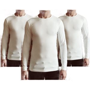 Dice mannen Longsleeve Shirts 3-stuks wit maat XXL