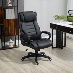 Massage fauteuil roterende stoel in hoogte verstelbare ergonomische gaming stoel computer stoel 6 trillingspunten linnen voelen zich verstelbaar zwart