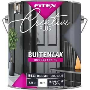 Fitex Creative+ Buitenlak Hoogglans Wit - 2,5 liter wit- Lakverf - Dekkend - Buiten - Hoogglans -