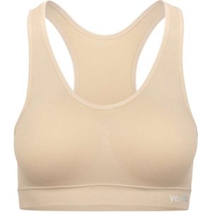 Microfiber sportbeha - Racerback - Uitneembare cups - Beige - Maat S