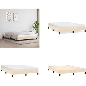 vidaXL Bedframe stof crèmekleurig 140x190 cm - Bedframe - Bedframe - Bed - Slaapmeubel