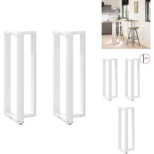 vidaXL Bartafelpoot - Bartafelpoten - Ontbijtbarpoot - Werkbladpoot - Bartafelpoten 2 st T-vormig 40x35x(110-111) cm staal wit