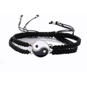 Best Friends - Yin Yang Armband | Zwart / Wit | Nylon | Fashion Favorite