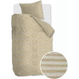 Ariadne at Home Knit Stripes dekbedovertrek - Eenpersoons - 140x200/220 - Naturel