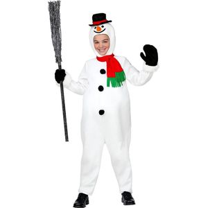 Widmann - Sneeuwman & Sneeuw Kostuum - Kouwelijke Sneeuwpop Kerstvakantie Kind Kostuum - Wit / Beige - Maat 158 - Carnavalskleding - Verkleedkleding