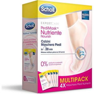 4 x Scholl - Pedi Mask Expert Care Foot Mask -Voetverzorging -Scholl Velvet Smooth -Nourishing Foot Mask With Coconut Oil