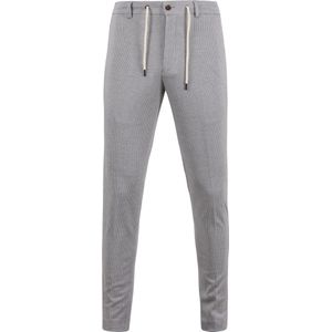 Suitable - Pantalon Jersey Pied De Poule Grijs - Heren - Maat 102 - Slim-fit