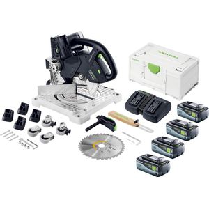Festool SYMC 70 EB-Basic SYMMETRIC accu-freeszaag 36 V ( 2 x 18 V ) 216 mm + 4x accu 8.0 Ah + dubbele lader + Systainer
