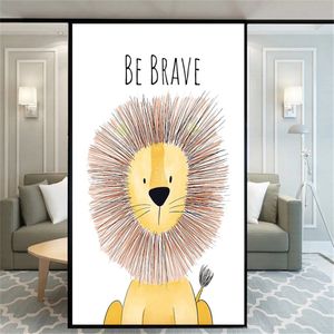 Raamfolie leeuw - be brave - 40 x 100 cm