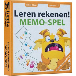 Fivelittlemonkeys Leren Rekenen Memo-Spel – Educatief Kaartspel – Kinderspel vanaf 4 Jaar – Optellen & Aftrekken – 2 tot 4 Spelers – Rekenontwikkeling – Cadeau Kind – Sinterklaas & Kerst