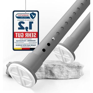 Gordijnroede Uitschuifbaar Zonder Boren 310-360 cm Grijs Ø32mm Roestvrij Staal - Telescopische Douchegordijnstang douchestang uitschuifbaar