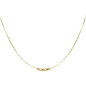 Minimalistische ketting met bolletjes - Yehwang - 39 + 5 cm - Stainless Steel (verkleurt niet!) - Goud