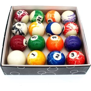 Pegasi Poolballen set Marmer 57,2 mm - Fenolhars - Gepolijste Pool ballen - Biljart Ballen - Marmeren Design Biljartballen